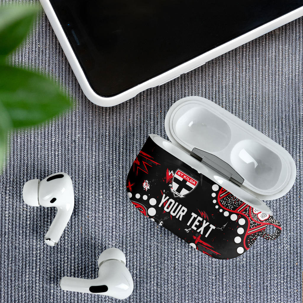Personalized St Kilda Saints AirPods Case Aboriginal Pattern with Graffiti Style