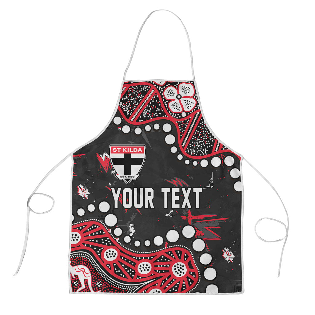 Personalized St Kilda Saints Apron Aboriginal Pattern with Graffiti Style