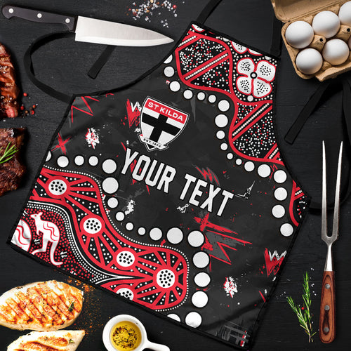 Personalized St Kilda Saints Apron Aboriginal Pattern with Graffiti Style