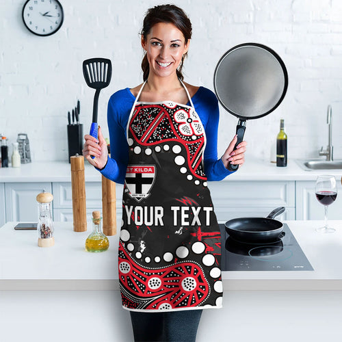 Personalized St Kilda Saints Apron Aboriginal Pattern with Graffiti Style