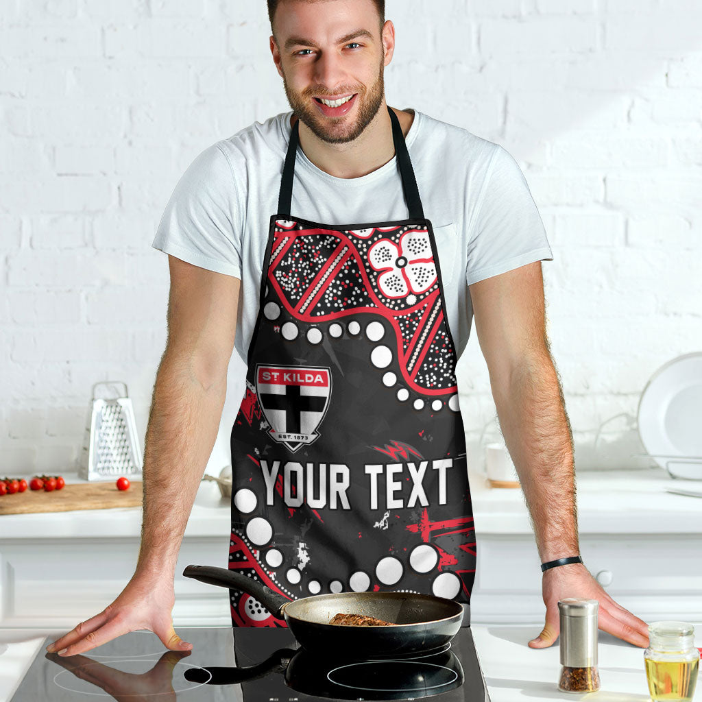 Personalized St Kilda Saints Apron Aboriginal Pattern with Graffiti Style
