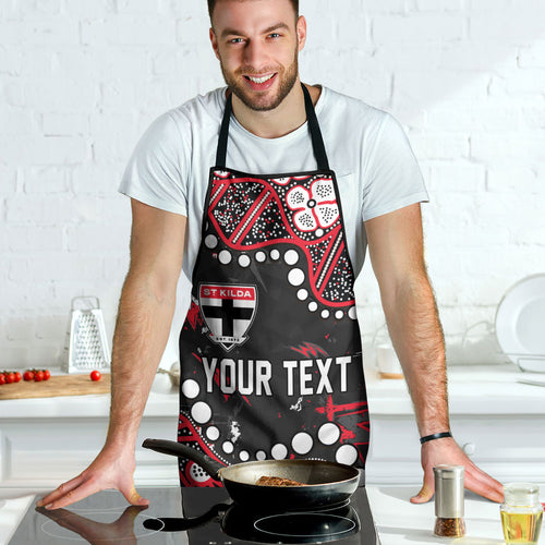 Personalized St Kilda Saints Apron Aboriginal Pattern with Graffiti Style