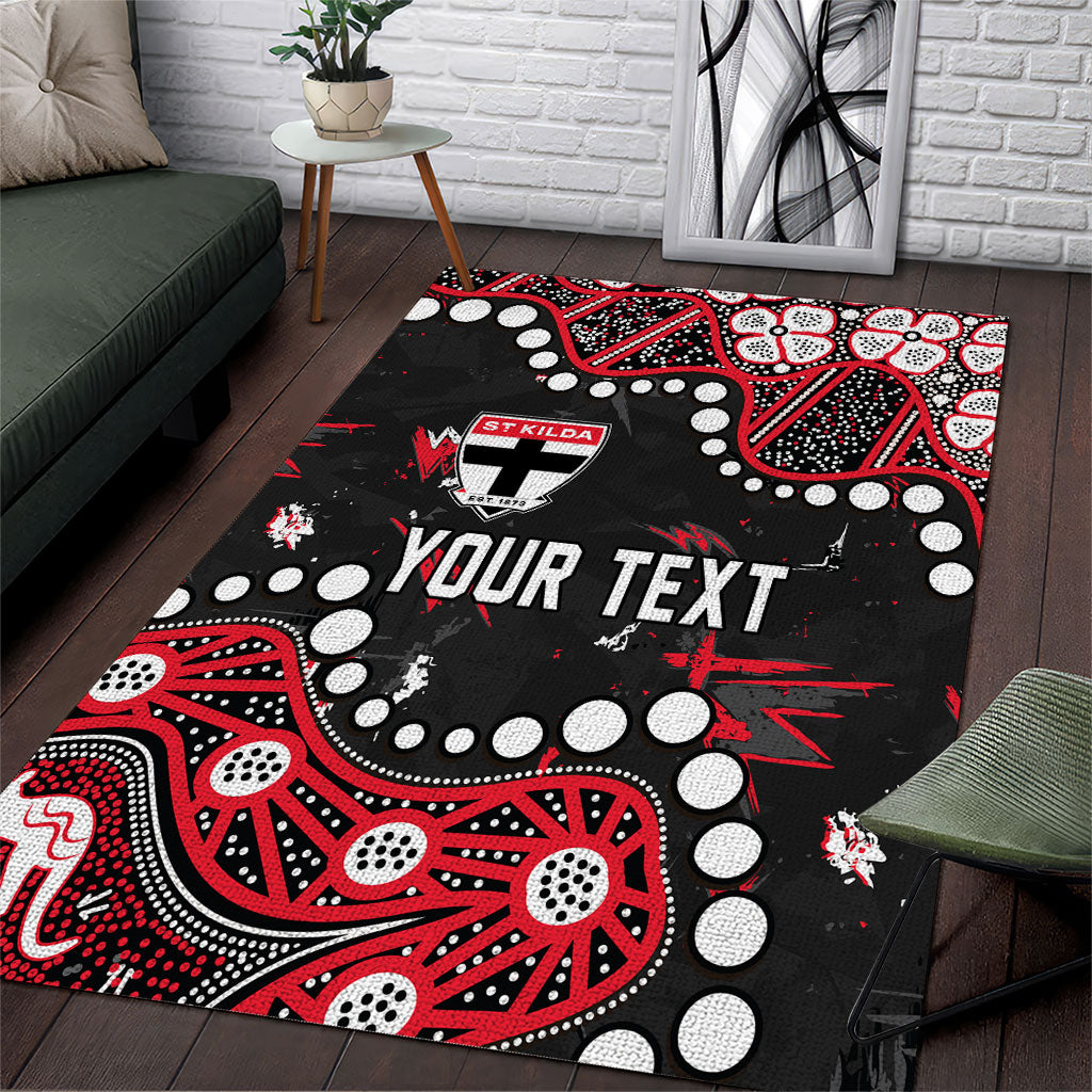 Personalized St Kilda Saints Area Rug Aboriginal Pattern with Graffiti Style
