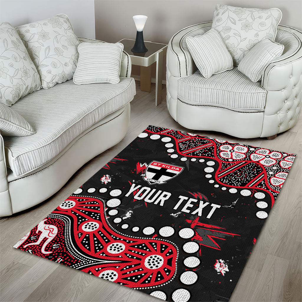 Personalized St Kilda Saints Area Rug Aboriginal Pattern with Graffiti Style