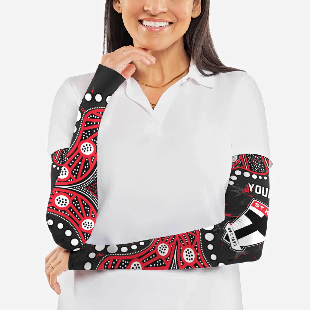 Personalized St Kilda Saints Arm Sleeves Aboriginal Pattern with Graffiti Style
