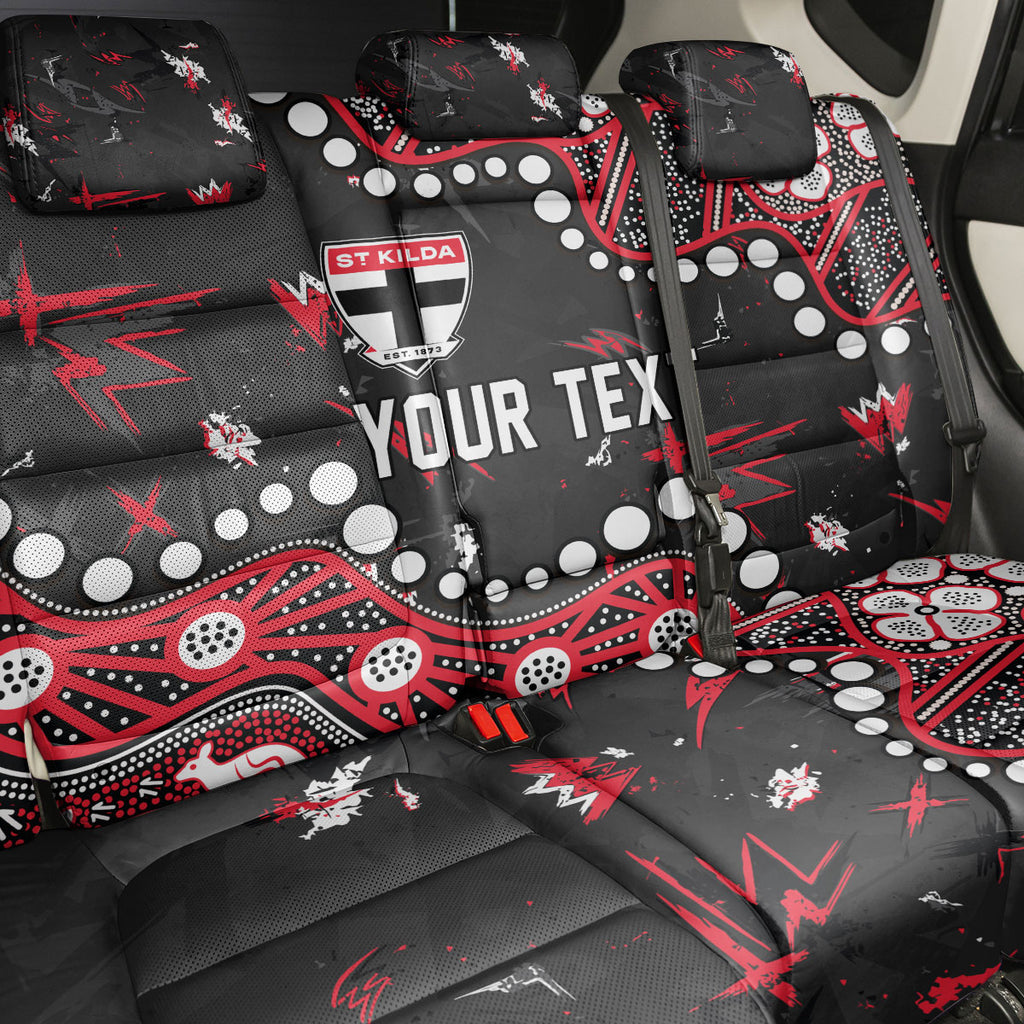 Personalized St Kilda Saints Back Car Seat Cover Aboriginal Pattern with Graffiti Style