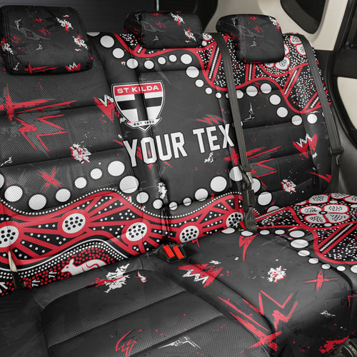 Personalized St Kilda Saints Back Car Seat Cover Aboriginal Pattern with Graffiti Style