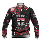 Personalized St Kilda Saints Baseball Jacket Aboriginal Pattern with Graffiti Style