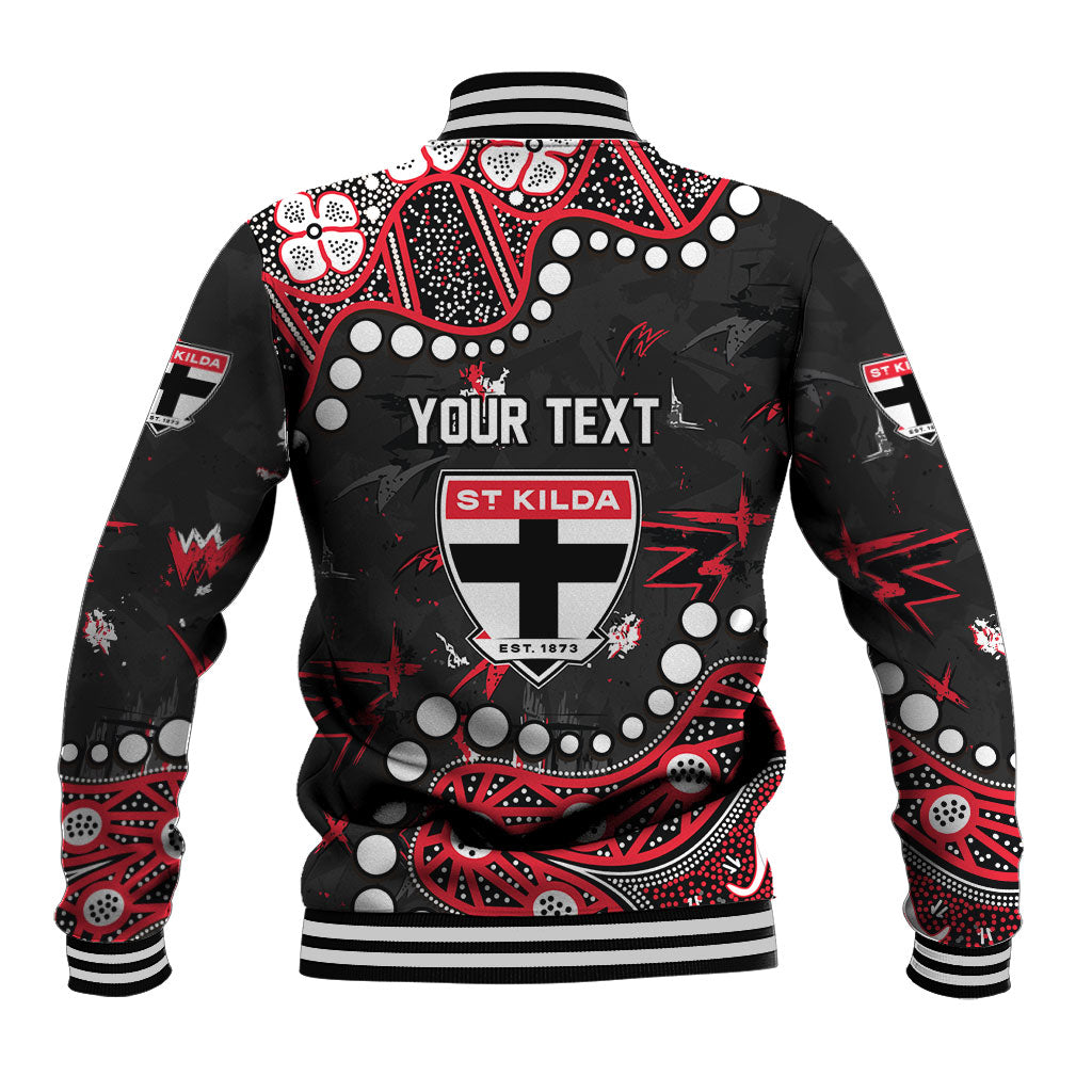 Personalized St Kilda Saints Baseball Jacket Aboriginal Pattern with Graffiti Style