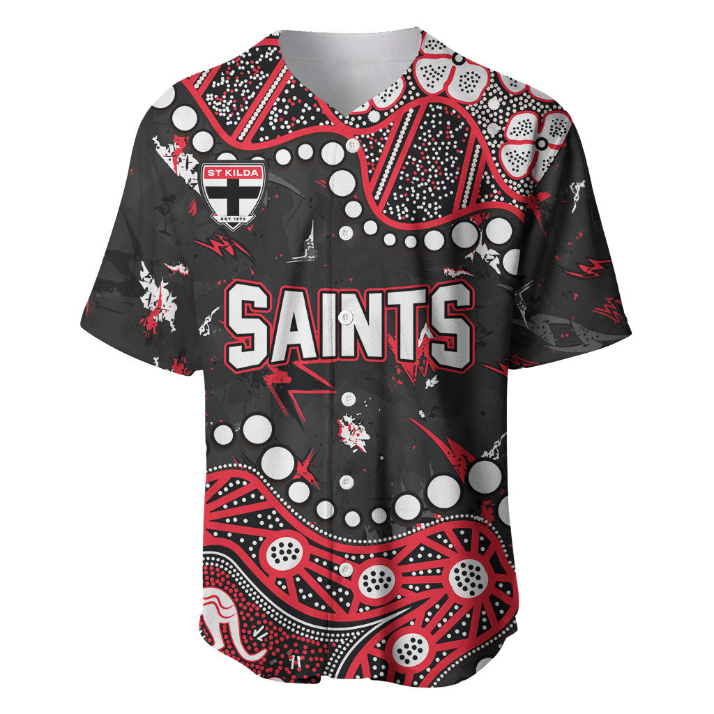 Personalized St Kilda Saints Baseball Jersey Aboriginal Pattern with Graffiti Style