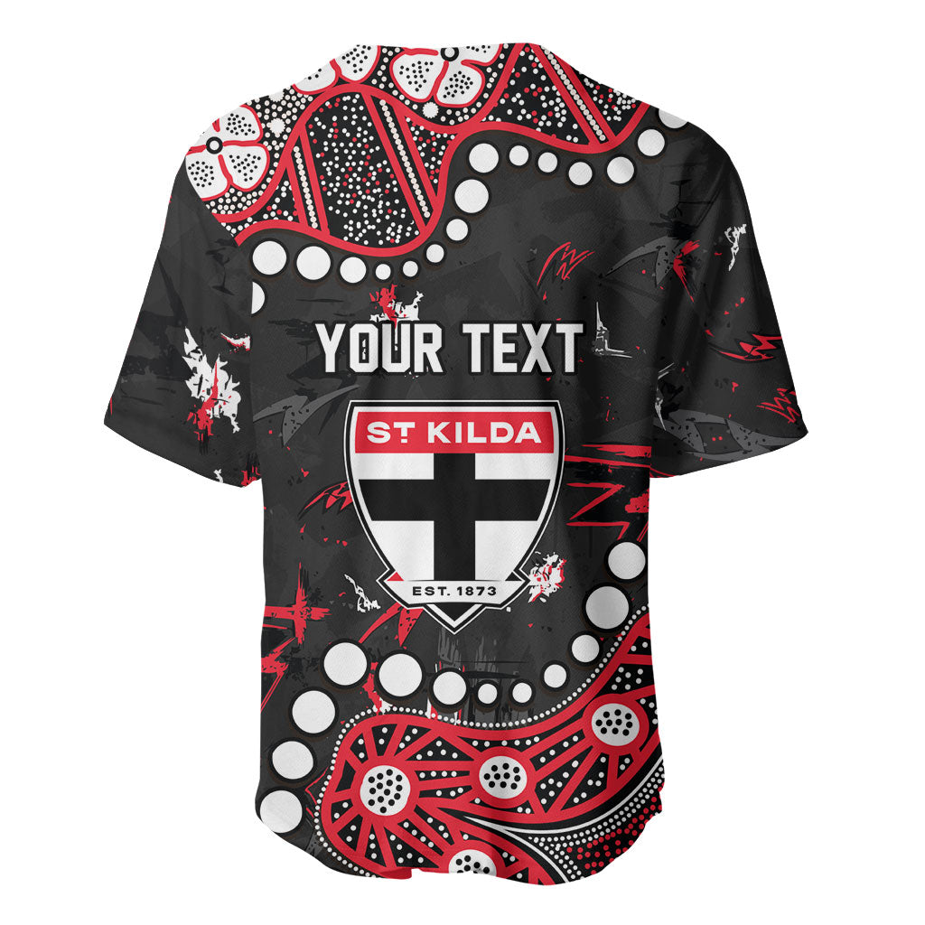 Personalized St Kilda Saints Baseball Jersey Aboriginal Pattern with Graffiti Style