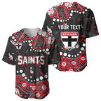 Personalized St Kilda Saints Baseball Jersey Aboriginal Pattern with Graffiti Style