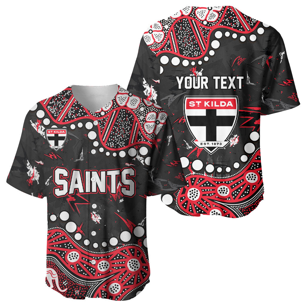 Personalized St Kilda Saints Baseball Jersey Aboriginal Pattern with Graffiti Style