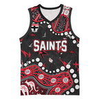 Personalized St Kilda Saints Basketball Jersey Aboriginal Pattern with Graffiti Style
