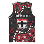 Personalized St Kilda Saints Basketball Jersey Aboriginal Pattern with Graffiti Style
