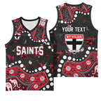 Personalized St Kilda Saints Basketball Jersey Aboriginal Pattern with Graffiti Style