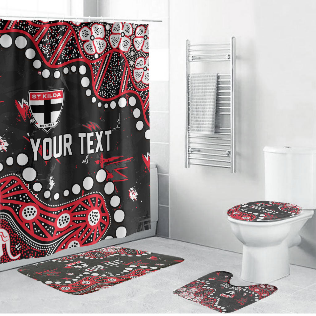 Personalized St Kilda Saints Bathroom Set Aboriginal Pattern with Graffiti Style