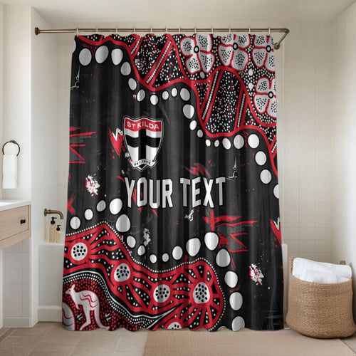 Personalized St Kilda Saints Bathroom Set Aboriginal Pattern with Graffiti Style