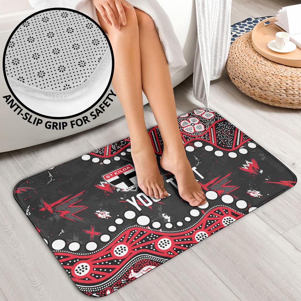 Personalized St Kilda Saints Bathroom Set Aboriginal Pattern with Graffiti Style