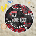 Personalized St Kilda Saints Beach Blanket Aboriginal Pattern with Graffiti Style