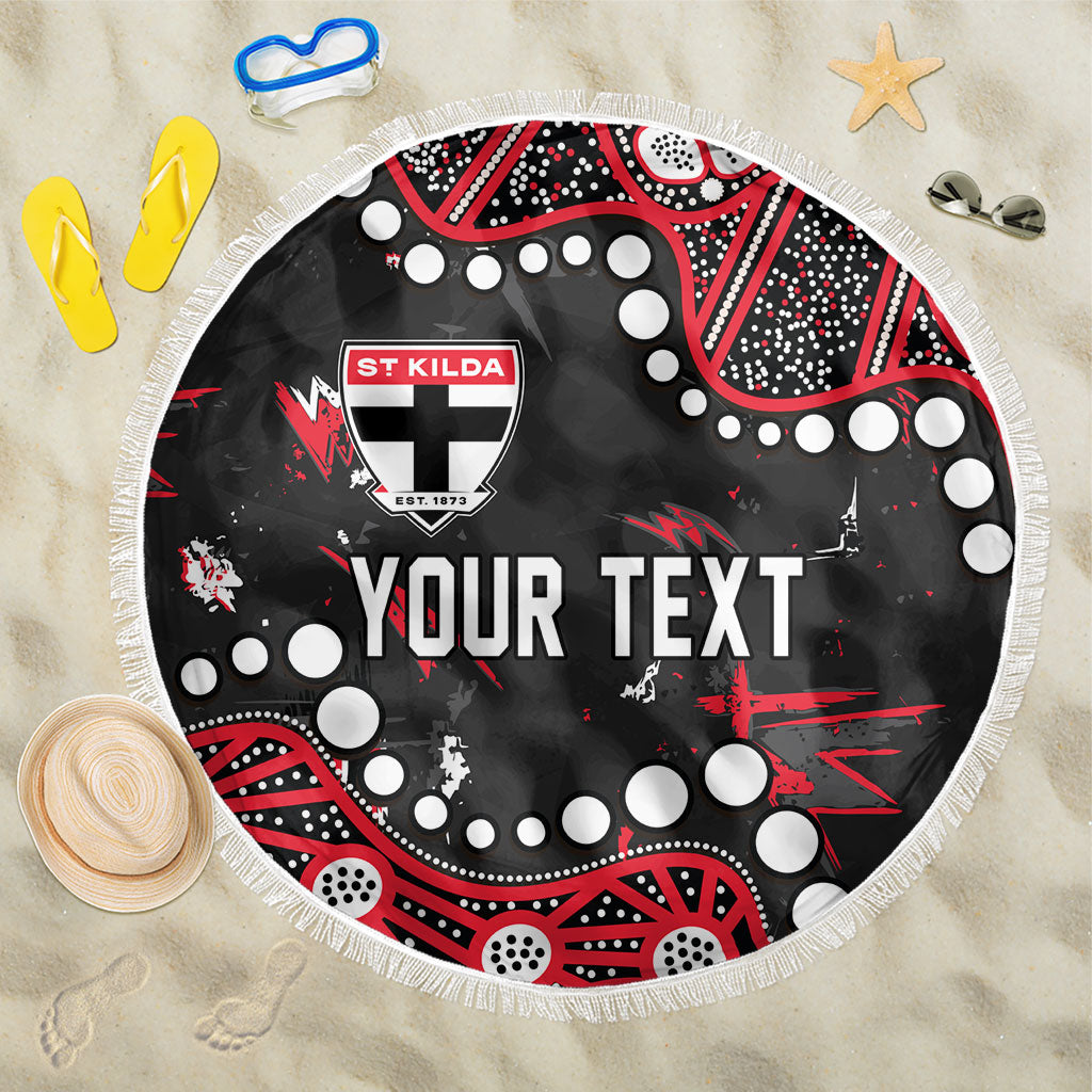 Personalized St Kilda Saints Beach Blanket Aboriginal Pattern with Graffiti Style
