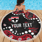 Personalized St Kilda Saints Beach Blanket Aboriginal Pattern with Graffiti Style