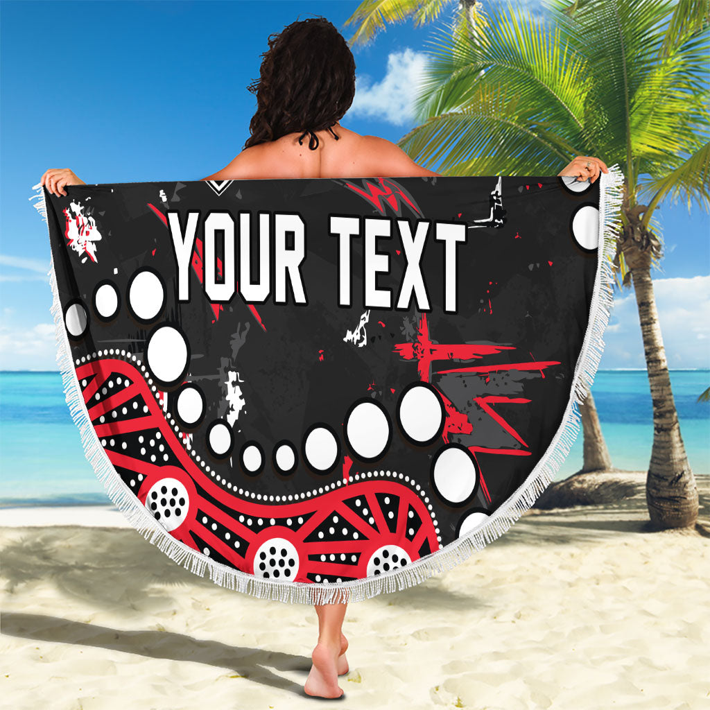 Personalized St Kilda Saints Beach Blanket Aboriginal Pattern with Graffiti Style
