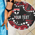 Personalized St Kilda Saints Beach Blanket Aboriginal Pattern with Graffiti Style