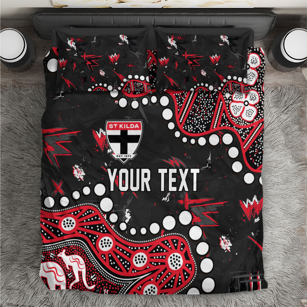 Personalized St Kilda Saints Bedding Set Aboriginal Pattern with Graffiti Style