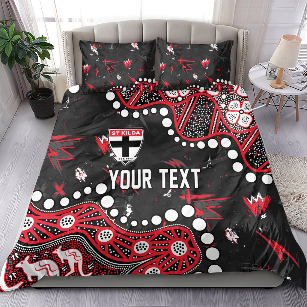 Personalized St Kilda Saints Bedding Set Aboriginal Pattern with Graffiti Style