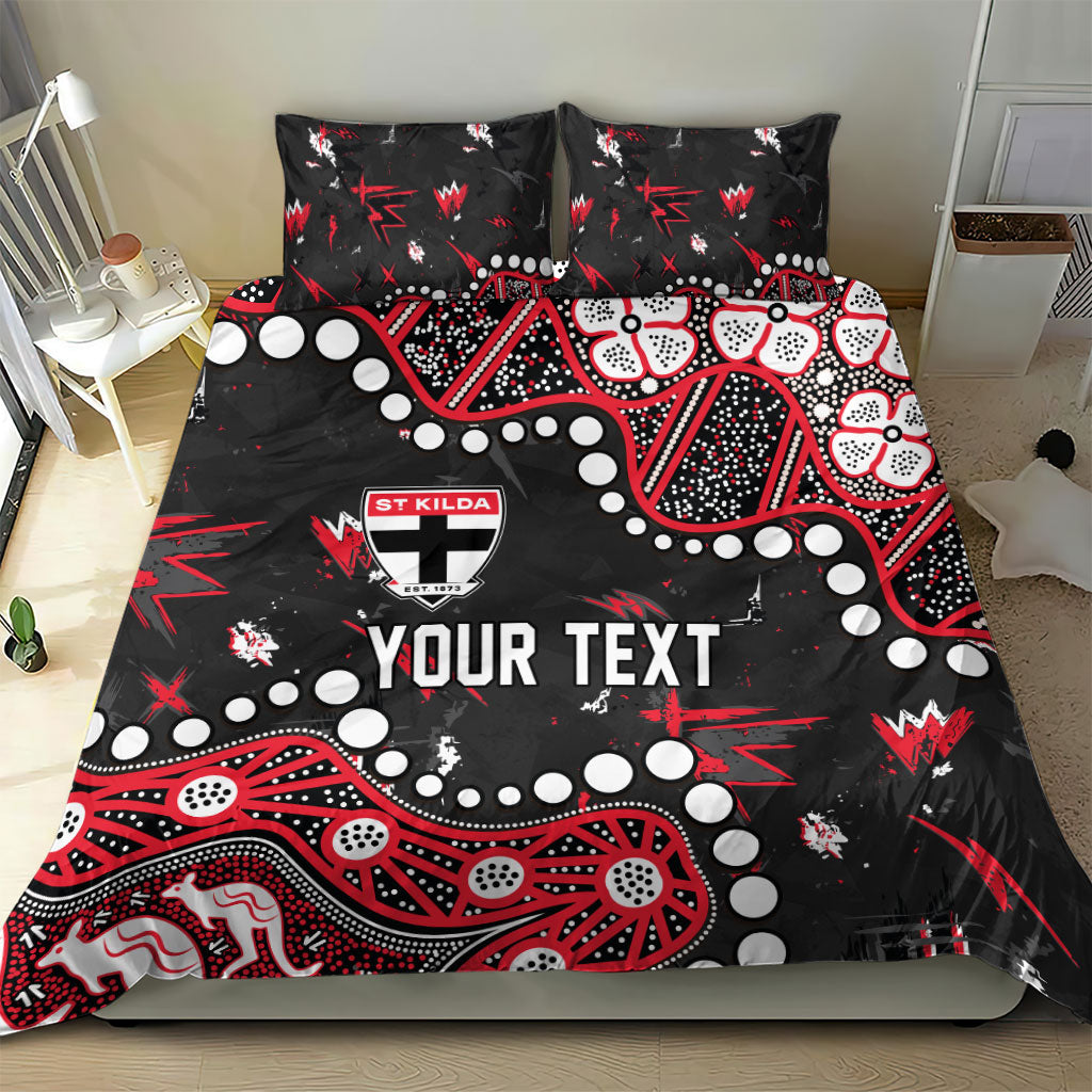 Personalized St Kilda Saints Bedding Set Aboriginal Pattern with Graffiti Style