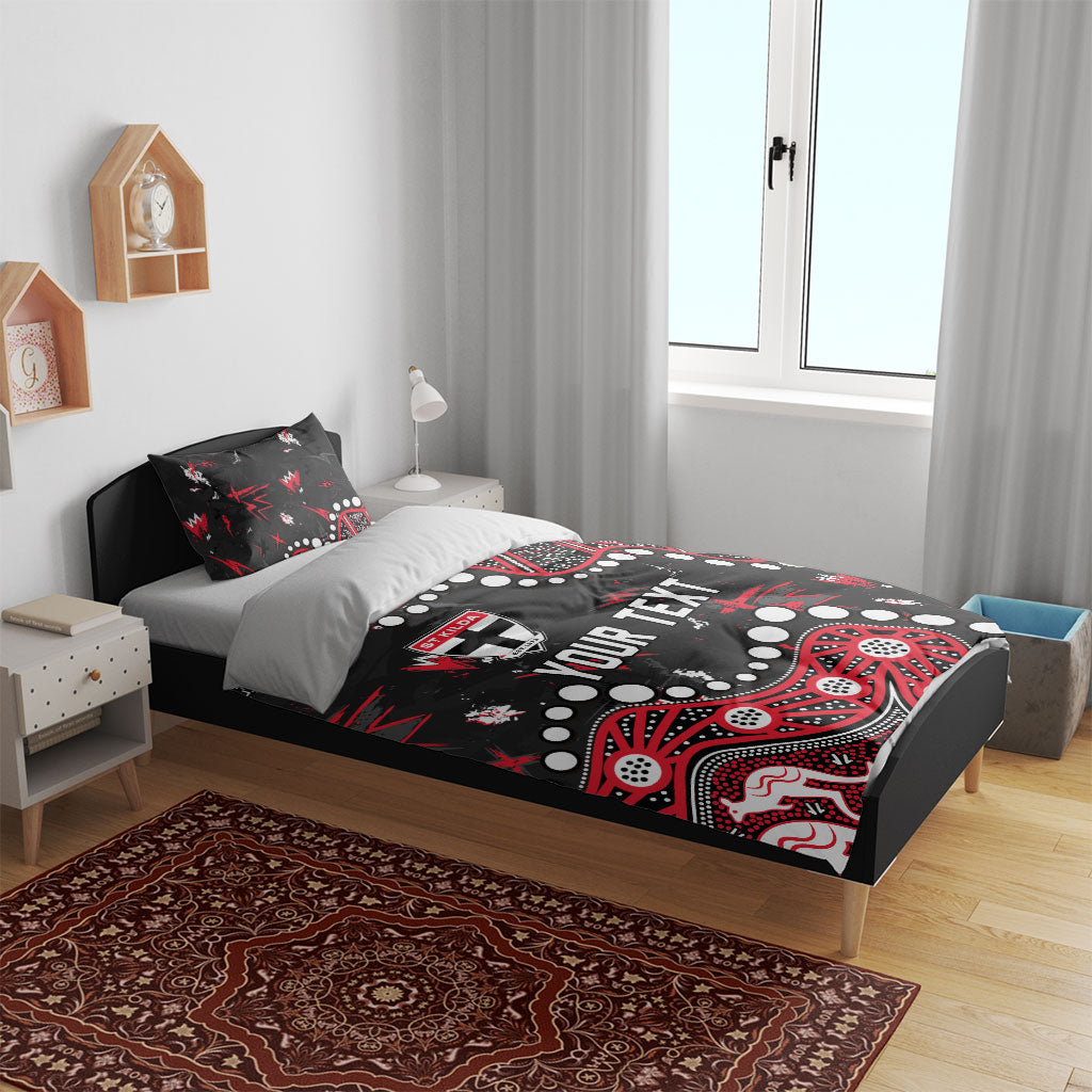 Personalized St Kilda Saints Bedding Set Aboriginal Pattern with Graffiti Style