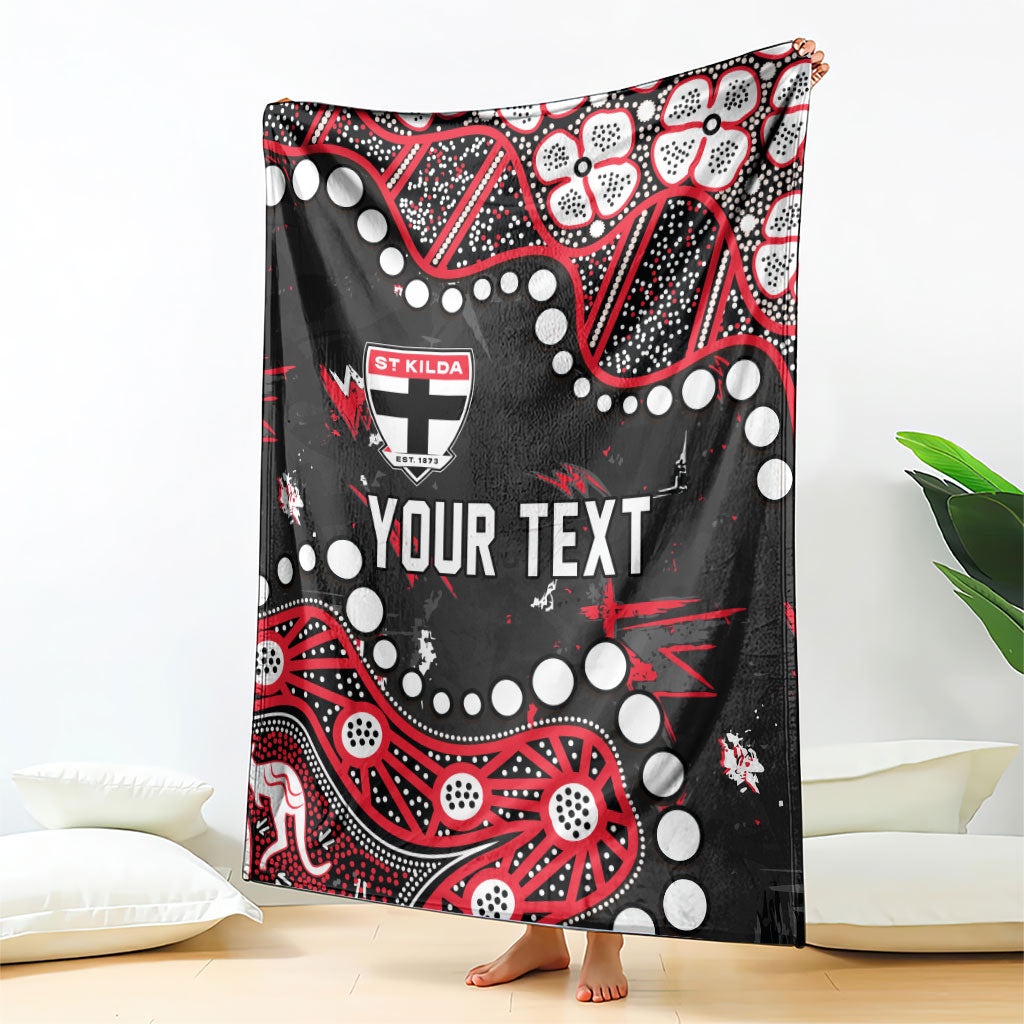Personalized St Kilda Saints Blanket Aboriginal Pattern with Graffiti Style