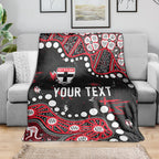 Personalized St Kilda Saints Blanket Aboriginal Pattern with Graffiti Style