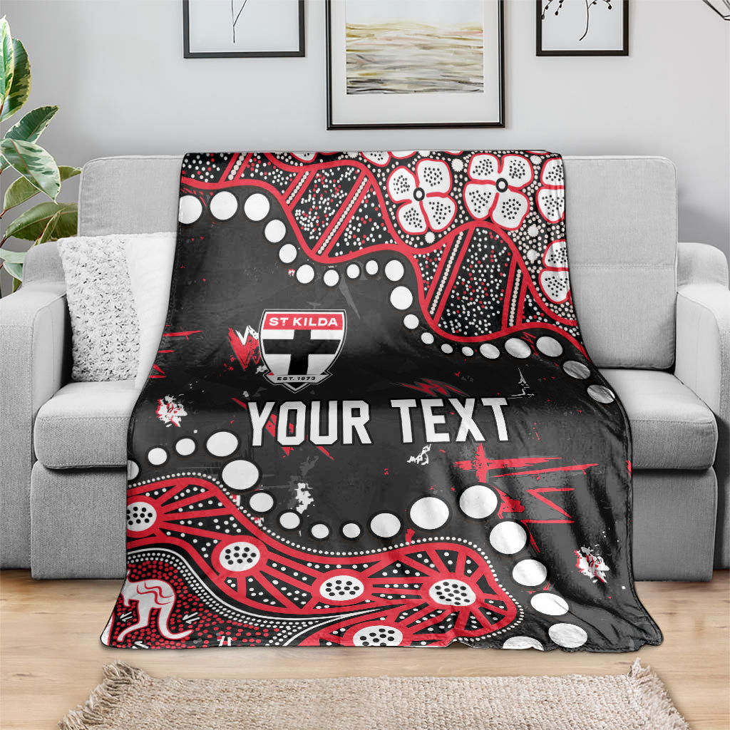 Personalized St Kilda Saints Blanket Aboriginal Pattern with Graffiti Style