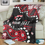 Personalized St Kilda Saints Blanket Aboriginal Pattern with Graffiti Style