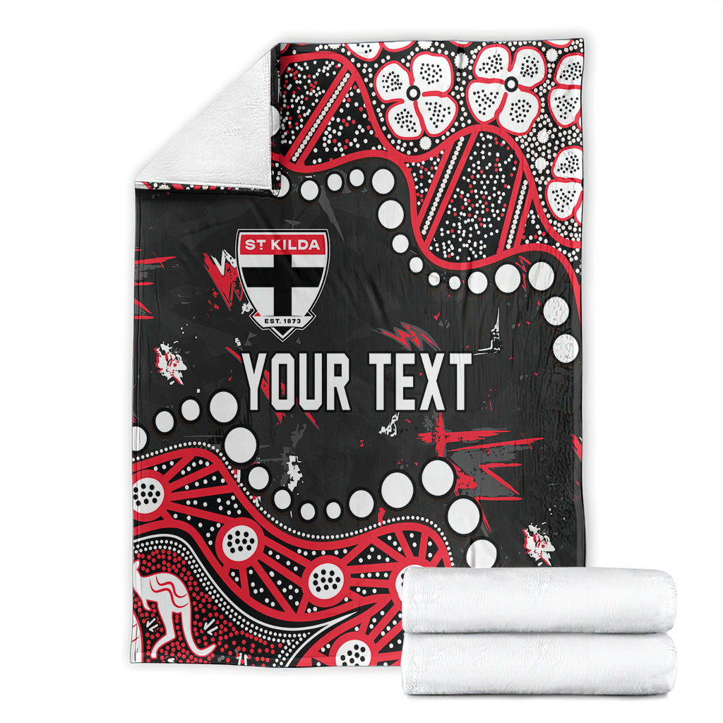 Personalized St Kilda Saints Blanket Aboriginal Pattern with Graffiti Style