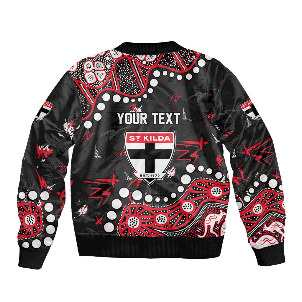 Personalized St Kilda Saints Bomber Jacket Aboriginal Pattern with Graffiti Style