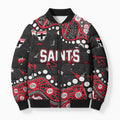 Personalized St Kilda Saints Bomber Puffer Jacket Aboriginal Pattern with Graffiti Style