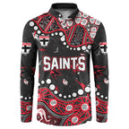 Personalized St Kilda Saints Button Sweatshirt Aboriginal Pattern with Graffiti Style