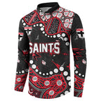 Personalized St Kilda Saints Button Sweatshirt Aboriginal Pattern with Graffiti Style