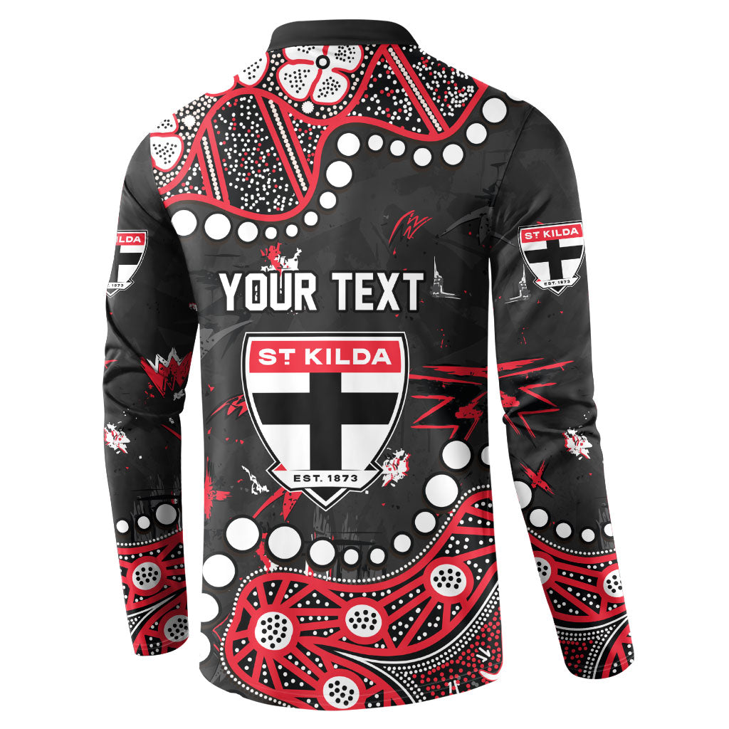 Personalized St Kilda Saints Button Sweatshirt Aboriginal Pattern with Graffiti Style