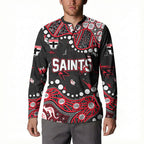 Personalized St Kilda Saints Button Sweatshirt Aboriginal Pattern with Graffiti Style
