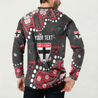 Personalized St Kilda Saints Button Sweatshirt Aboriginal Pattern with Graffiti Style