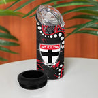 Personalized St Kilda Saints 4 in 1 Can Cooler Tumbler Aboriginal Pattern with Graffiti Style