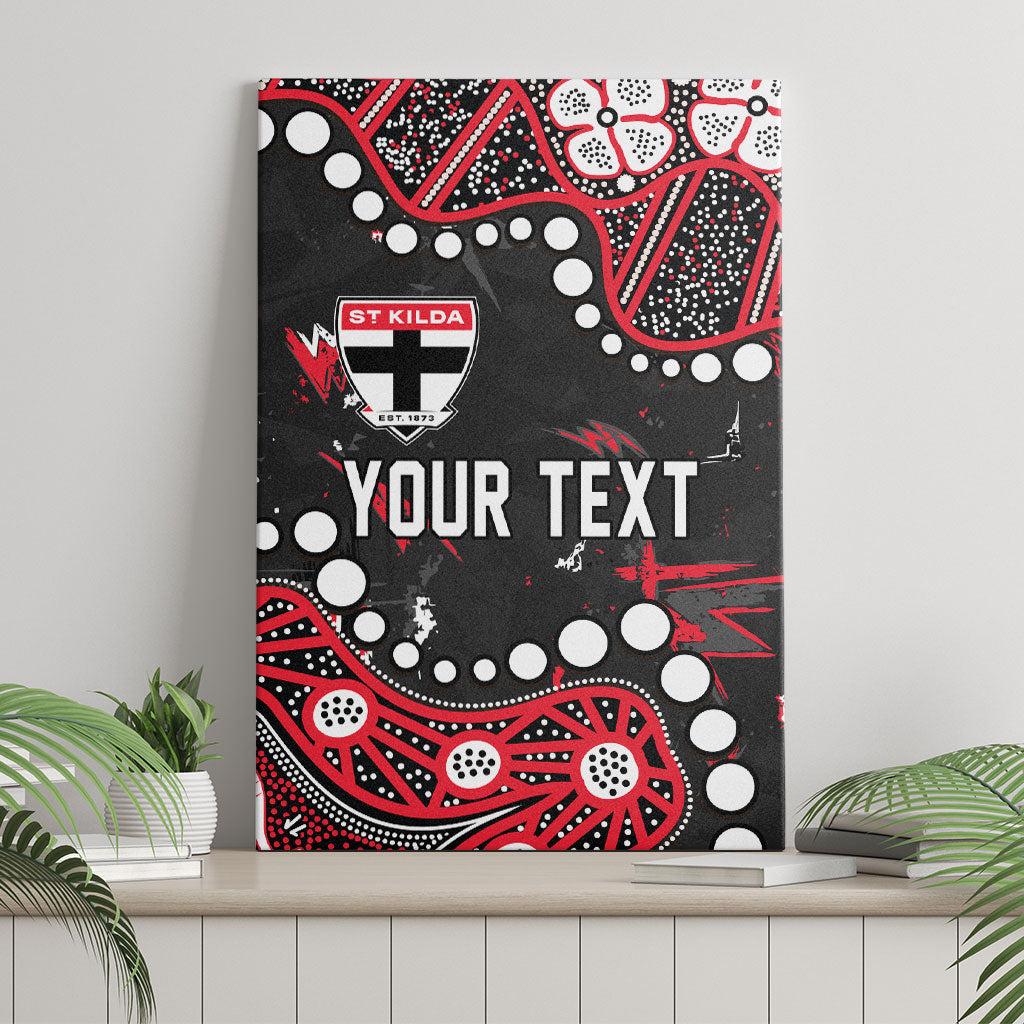 Personalized St Kilda Saints Canvas Wall Art Aboriginal Pattern with Graffiti Style