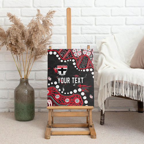 Personalized St Kilda Saints Canvas Wall Art Aboriginal Pattern with Graffiti Style