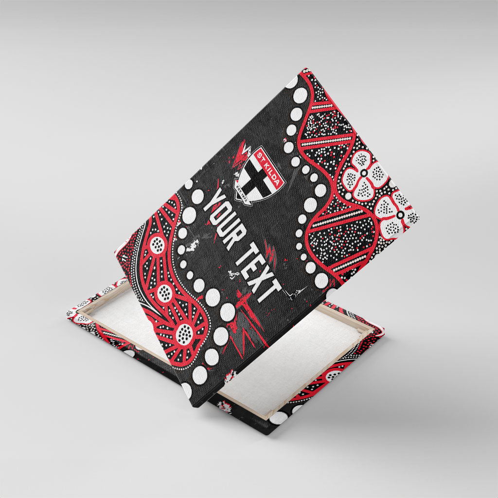 Personalized St Kilda Saints Canvas Wall Art Aboriginal Pattern with Graffiti Style