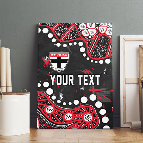 Personalized St Kilda Saints Canvas Wall Art Aboriginal Pattern with Graffiti Style