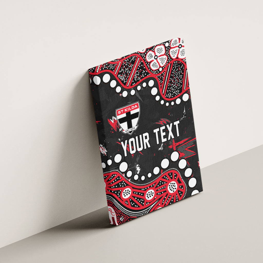 Personalized St Kilda Saints Canvas Wall Art Aboriginal Pattern with Graffiti Style